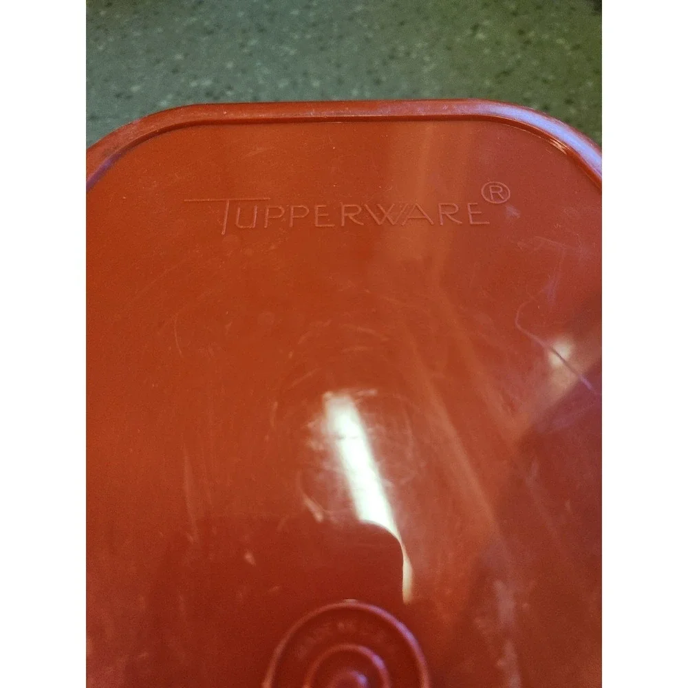 VTG 70s Tupperware Flavor Saver Roast Keeper Orange w/ Lid & Lift Tray
